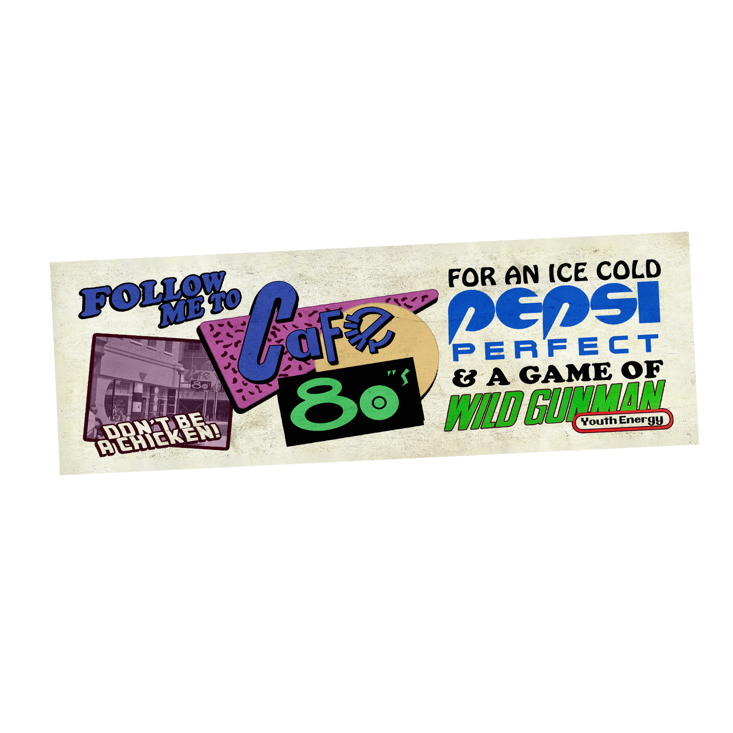 CAFE 80'S BUMPER STICKER